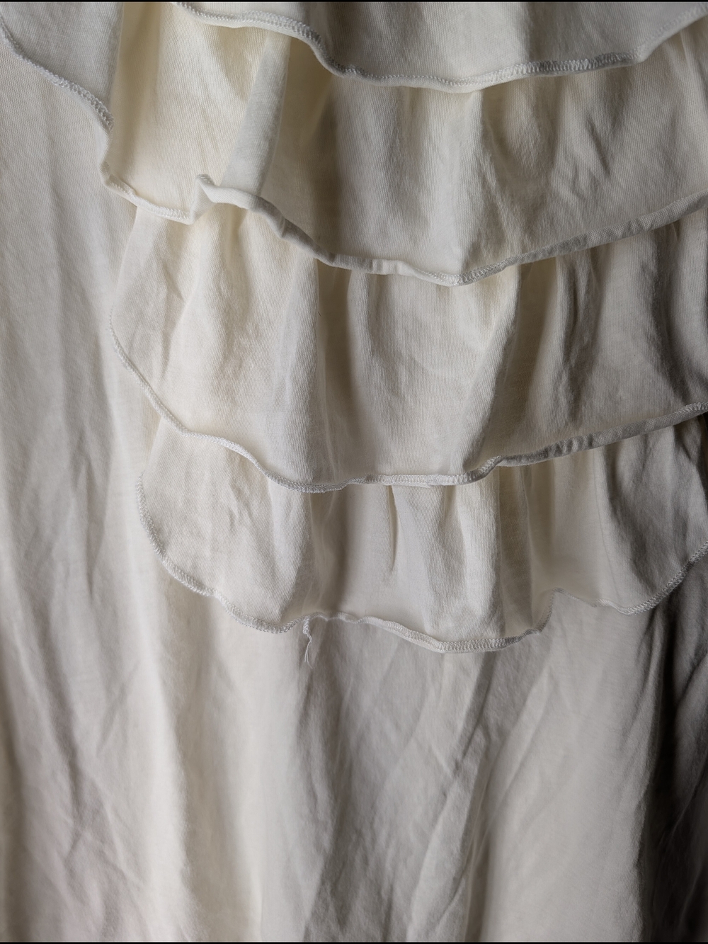 Garnet Hill Ivory 100% Cotton Ruffle Romantic Victorian Tank Top Size M - Picture 3 of 6